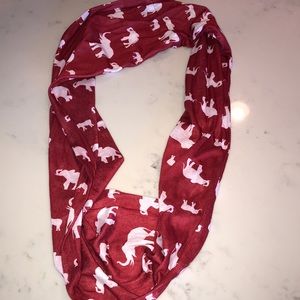 Crimson elephant infinity scarf